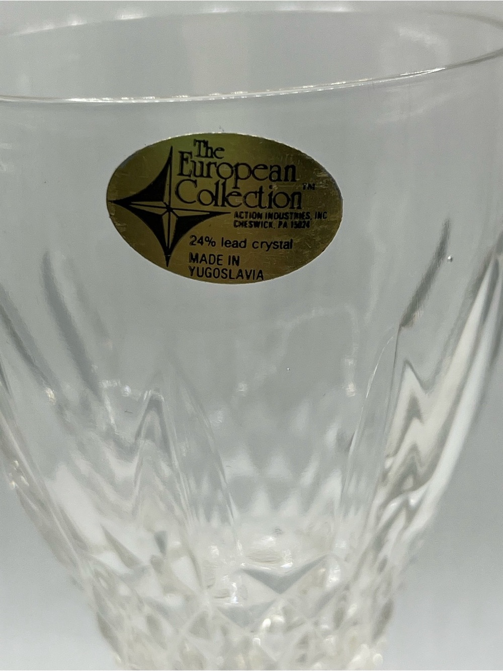 Genuine 24% Lead Crystal Wine Glasses - Clear Crystal Set of 2. NIB - Picture 5 of 7